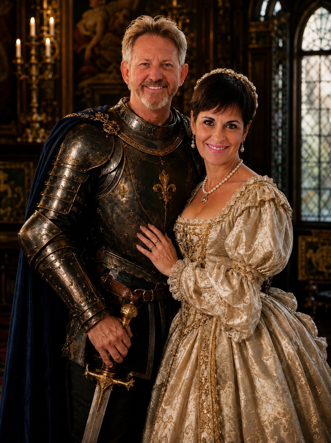 Kingdom Portrait Designs example: Knight and noble lady portrait