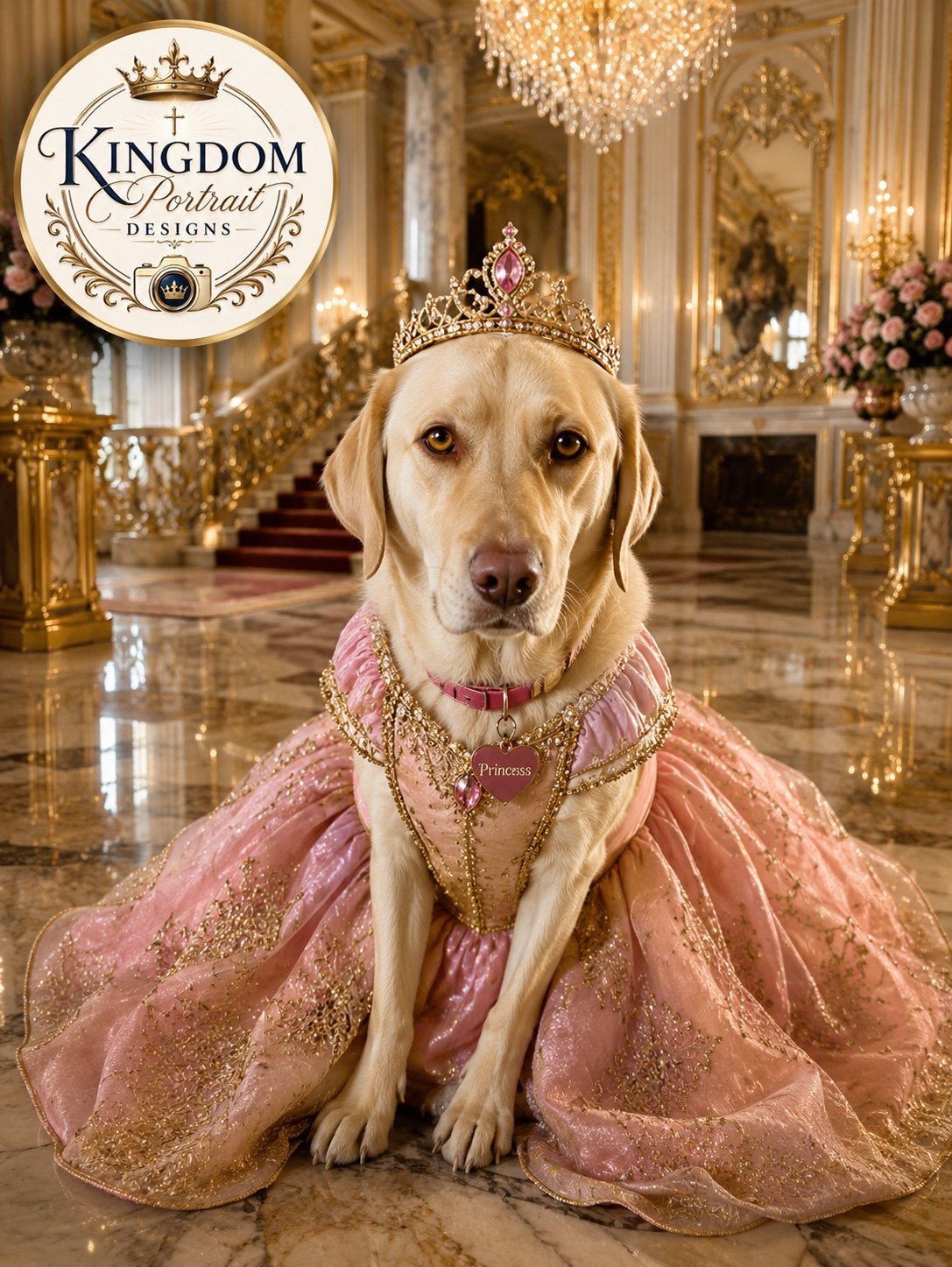 Kingdom Portrait Designs example: Princess pet portrait